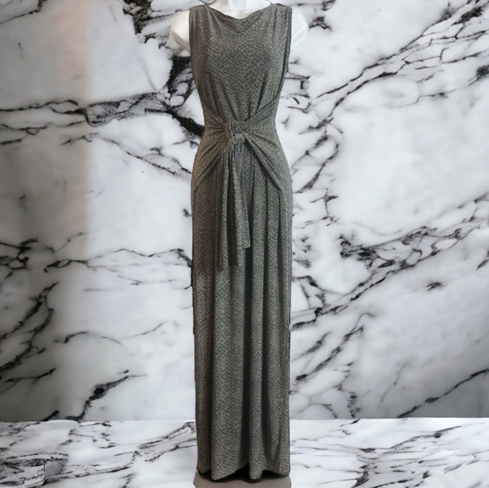 Norma Kamali-Dark Grey Snake Waist Tying Maxi Dress Size XL - Picture 3 of 17